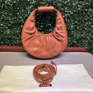 STAUD Mini Moon Soft Leather Handbag